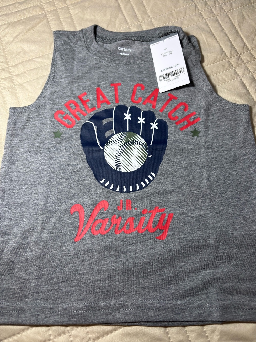 Carter's 18M 'Great Catch Jr. Varsity' Sleeveless Tee